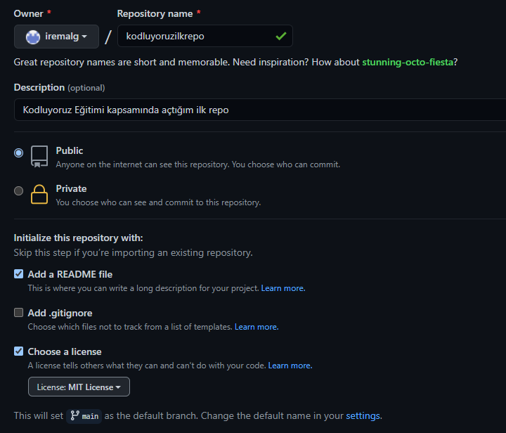 GitHub - iremalg/kodluyoruzilkrepo: Kodluyoruz Eğitimi kapsamında ...