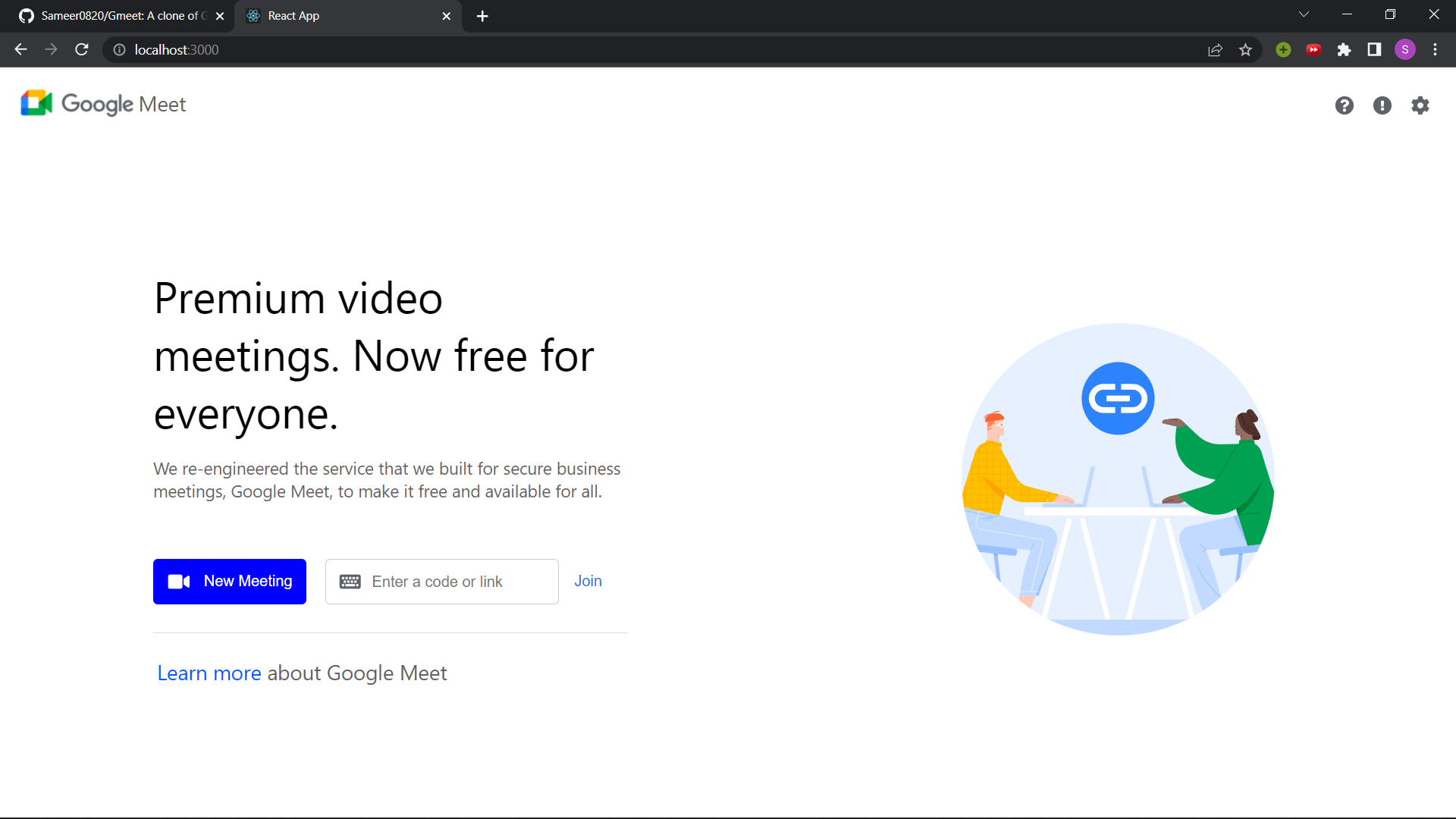 GitHub - Sameer0820/Gmeet: A clone of Google Meet app