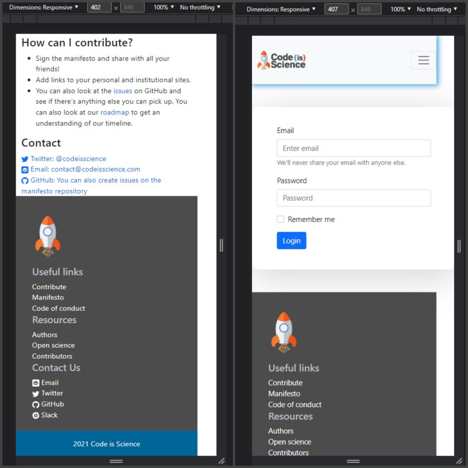 UI breaks in Mobile view · Issue #95 · codeisscience/journal-policy ...