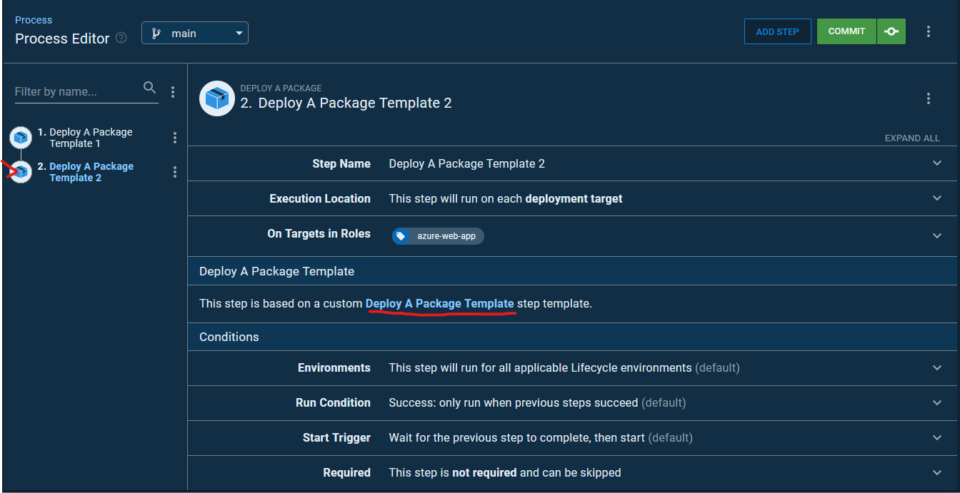 Version-controlled projects become broken when the same step template ...