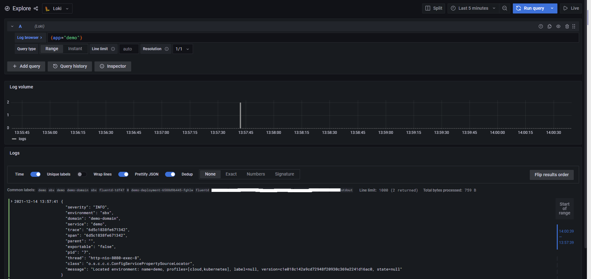 Logs Use custom level field name for log volume · Issue 43100