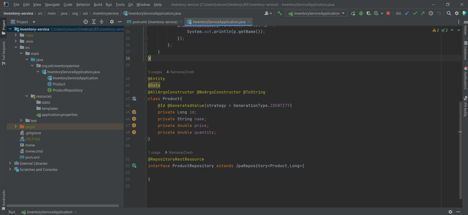 GitHub - NamasseZineb/inventory-service