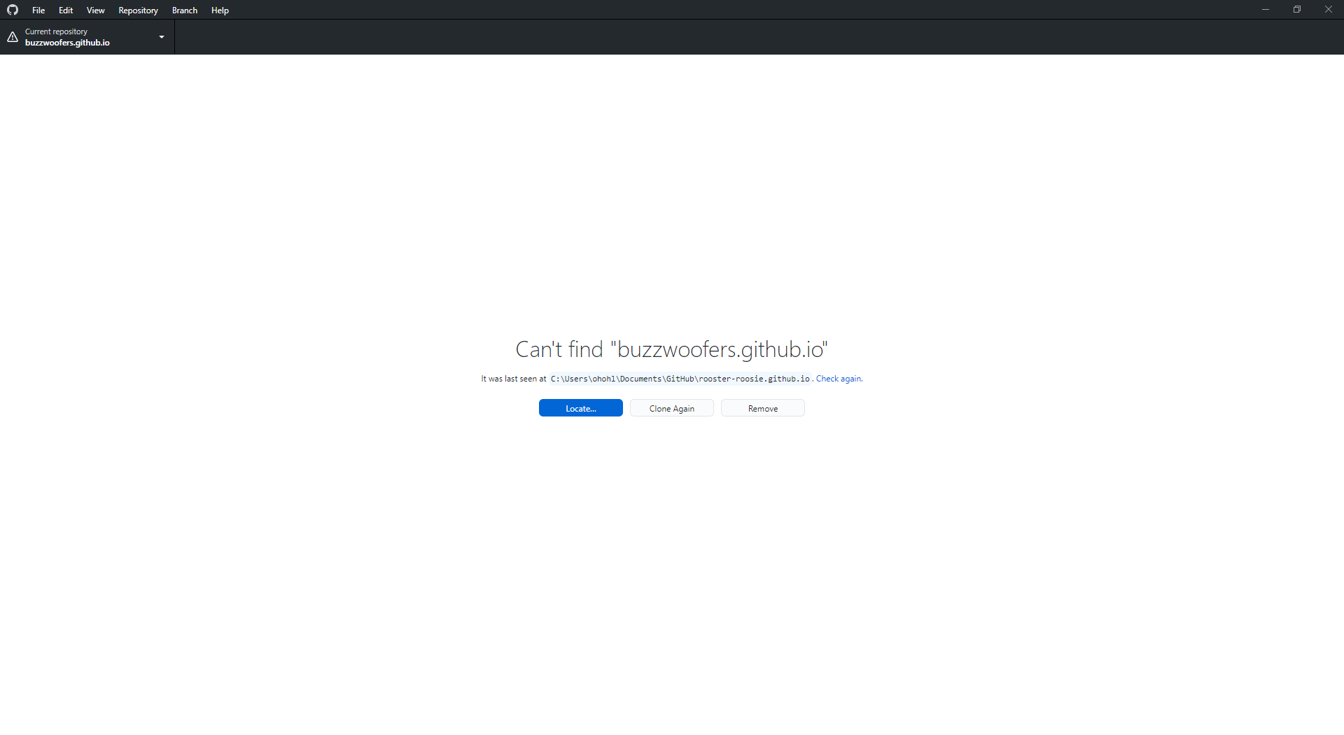 github desktop refusing to locate local folders · Issue #12132 ...