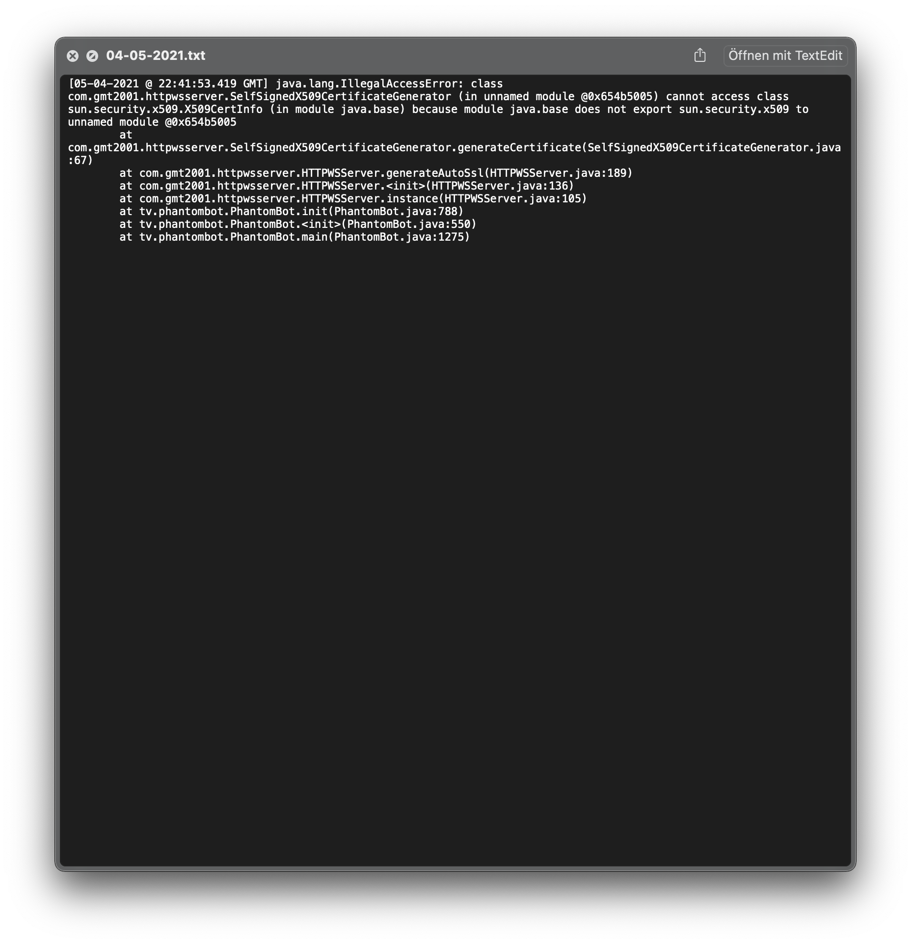 Error in some Java classes on OS X · Issue #2473 · PhantomBot ...