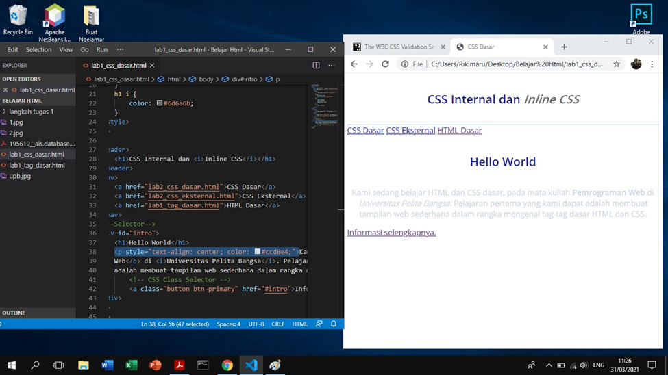 GitHub - hasno27/Lab2Web: Langkah-langkah Pembuatan CSS Internal ...