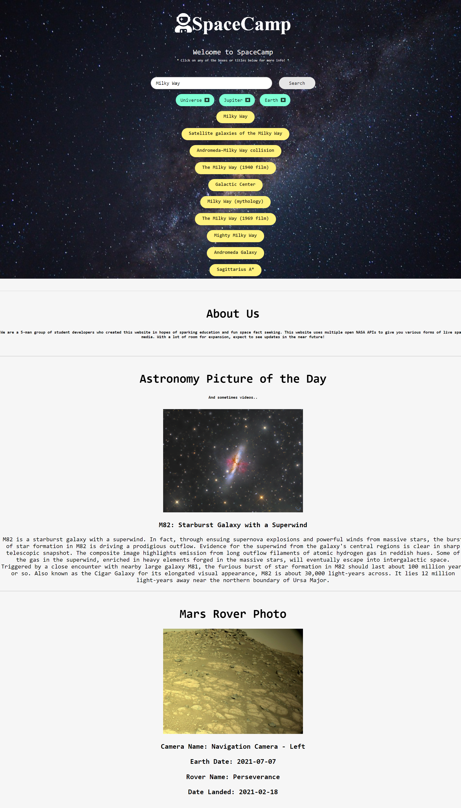 GitHub - jackloveday-git/space-camp: Main repo for Project 1: "Space ...