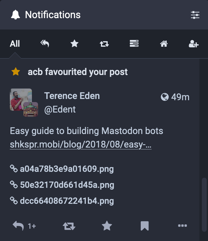 Screenshot showing four links to images.