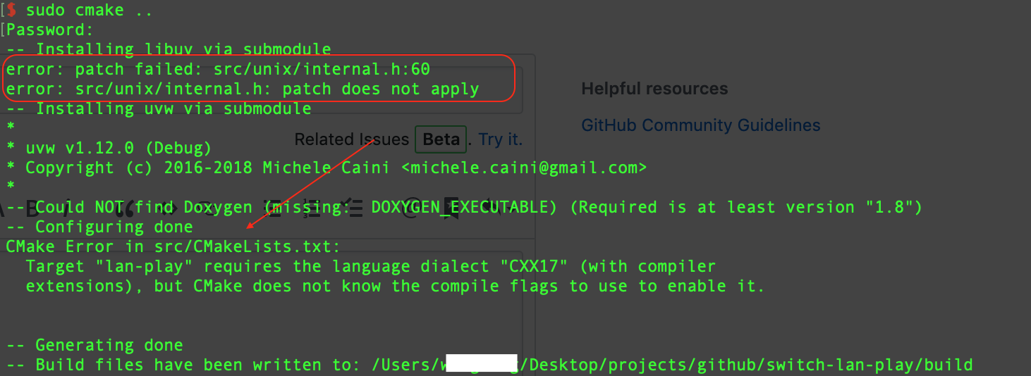 Mac OS cmake error · Issue #85 · spacemeowx2/switch-lan-play · GitHub