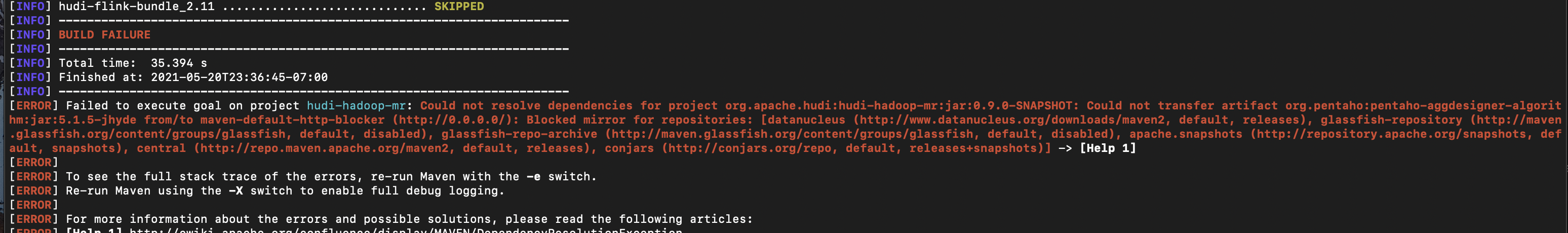 [SUPPORT] Docker demo hudi build error · Issue #2974 · apache/hudi · GitHub