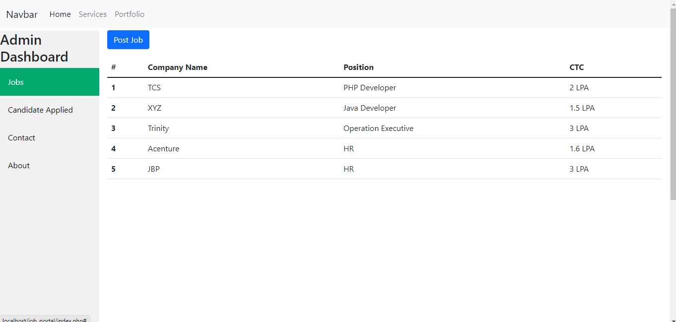 GitHub - prachijoshi0/Job-Portal-: An admin dashboard from where admin ...
