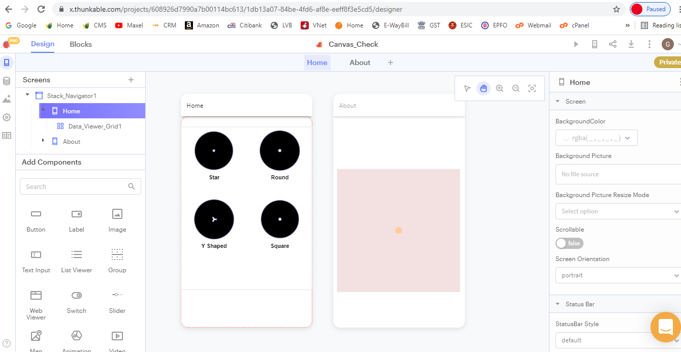 Canvas not working with a data viewer in previous screen · Issue 939