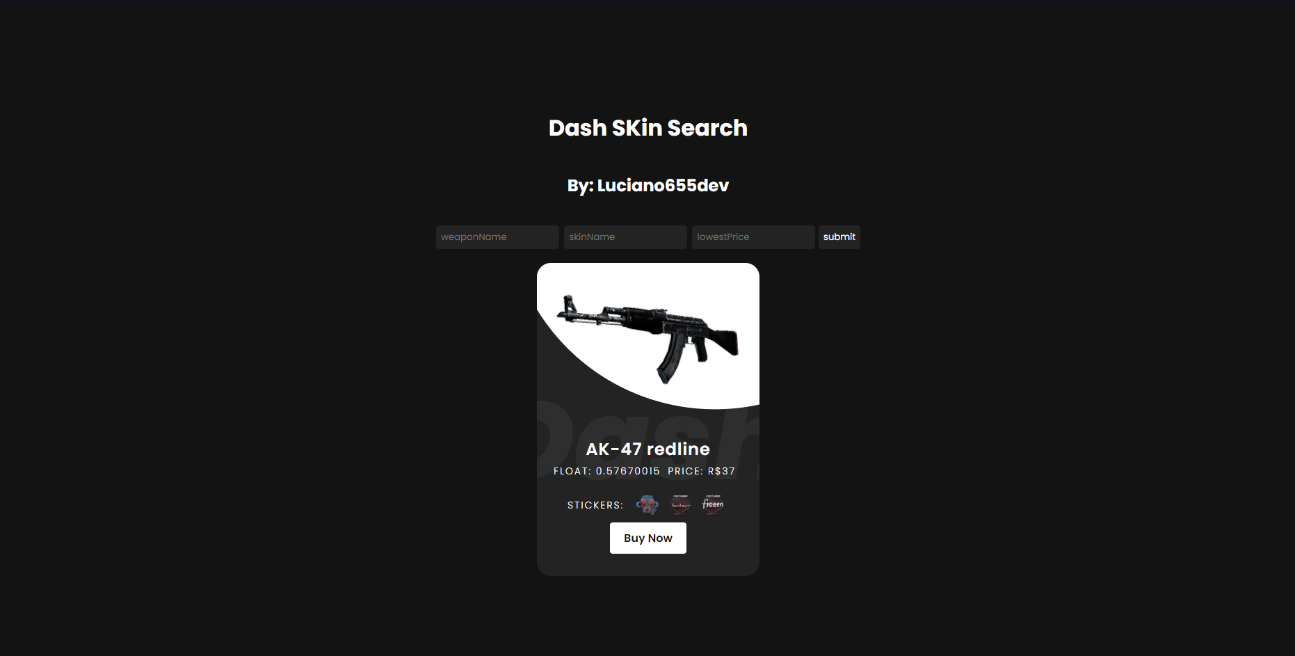 GitHub - Luciano655dev/Dash-Skins-Searcher: Uma aplicação com frontend ...