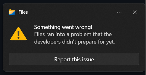 Files app crash · Issue #9609 · files-community/Files · GitHub
