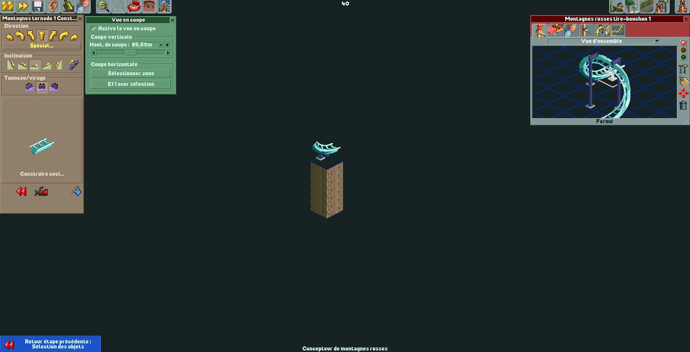 Corkscrew supports (starting left/finishing right) on all vanilla