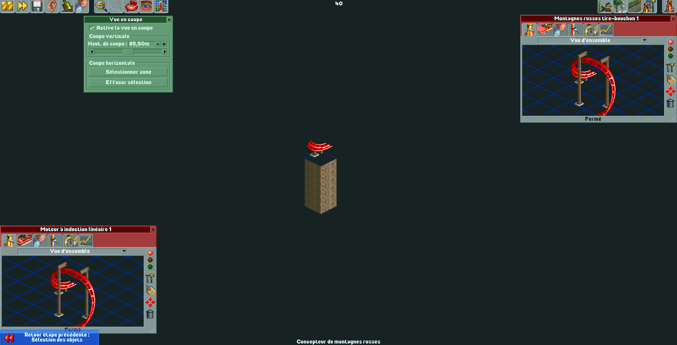 Corkscrew supports (starting left/finishing right) on all vanilla