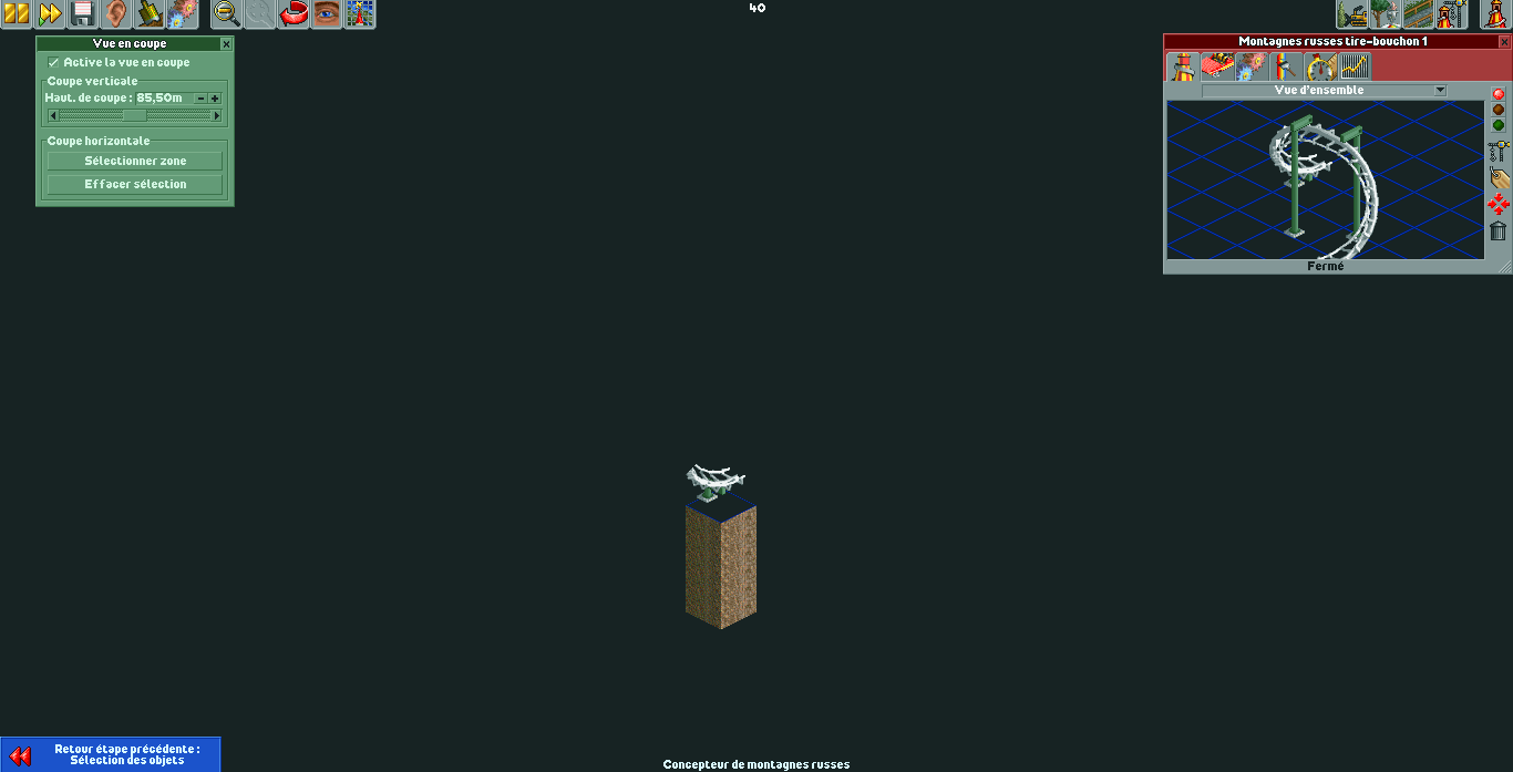 Corkscrew supports (starting left/finishing right) on all vanilla