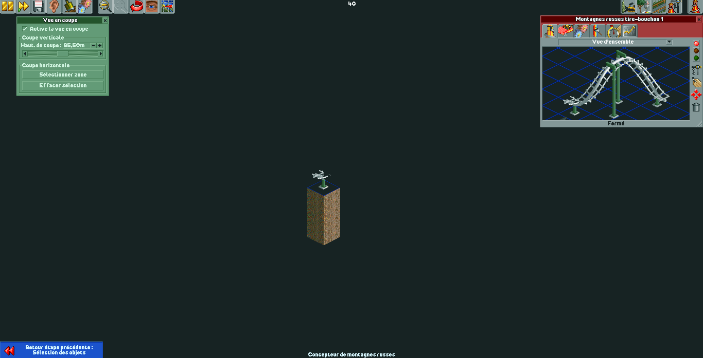 Corkscrew supports (starting left/finishing right) on all vanilla