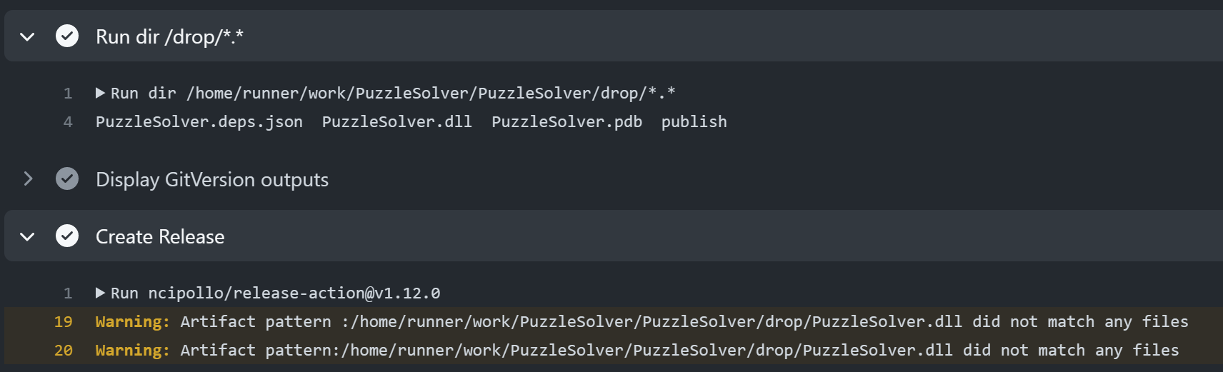 Artifact pattern did not match any files · Issue #307 · ncipollo ...