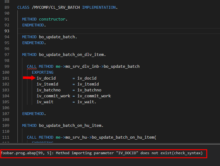 Syntax issue - Method importing parameter