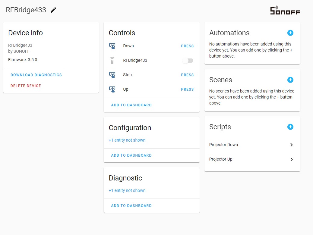 Sonoff RF Bridge lost the usage of toggle button (set to off) greyed