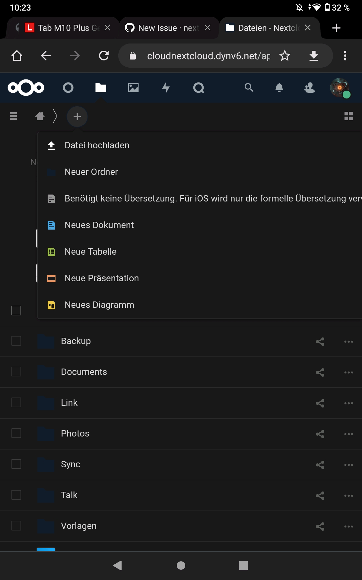 [Bug]: German translation error: wrong name for text file creation ...