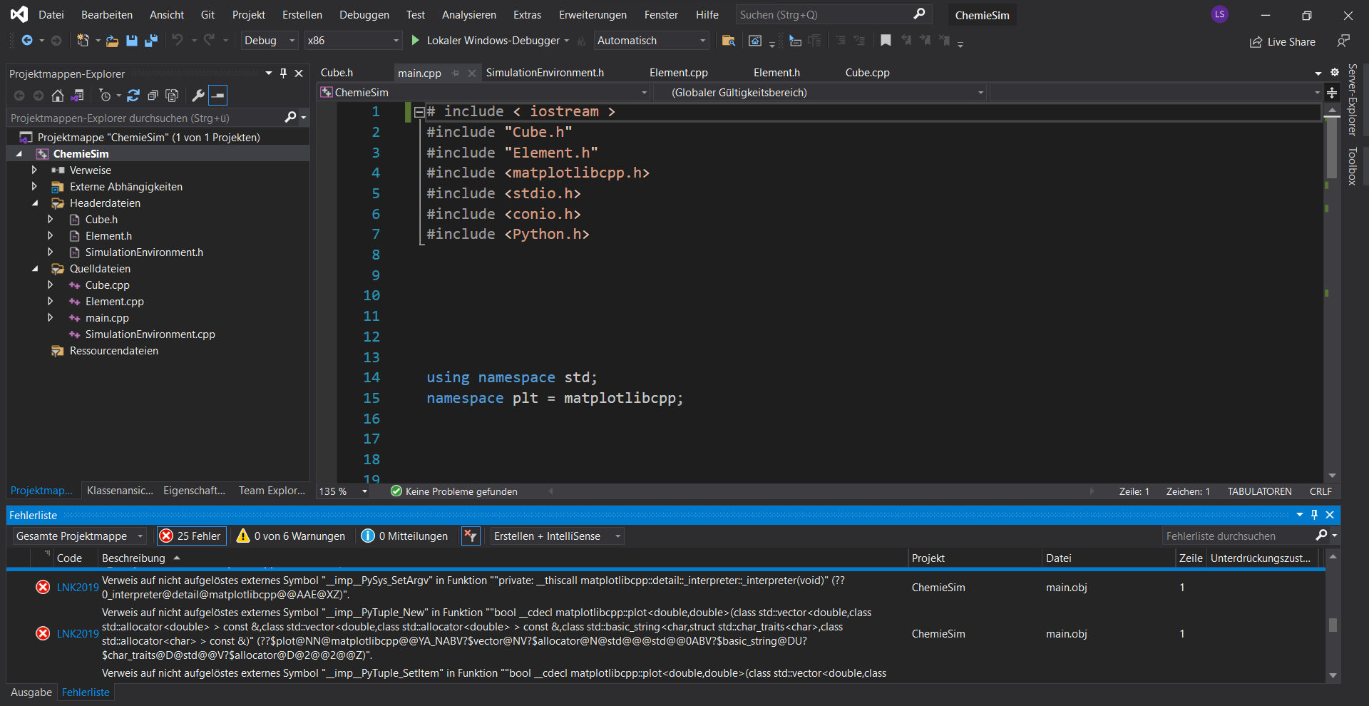 Error LNK2019 Issue 330 Lava matplotlib cpp GitHub