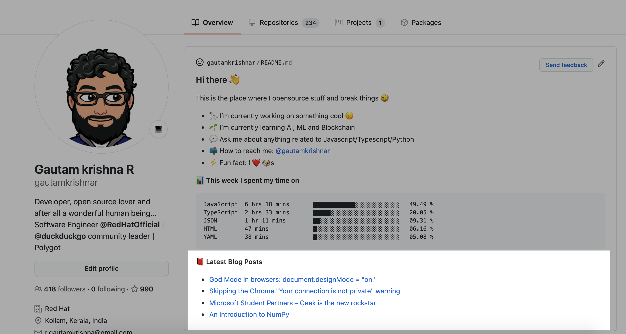 Profiling programming