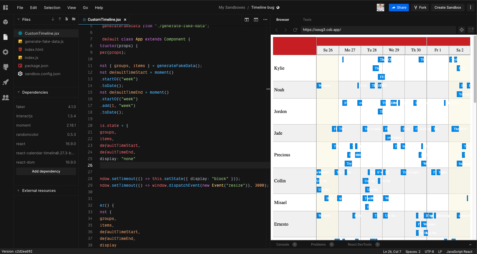 Timeline renders wrong until resize event is fired if container ...