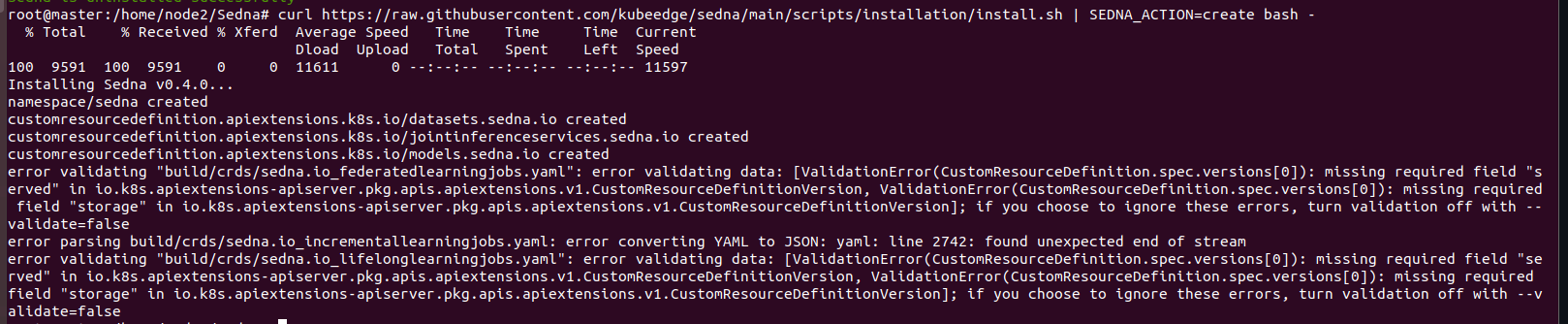 sedna's installation failed · Issue #292 · kubeedge/sedna · GitHub