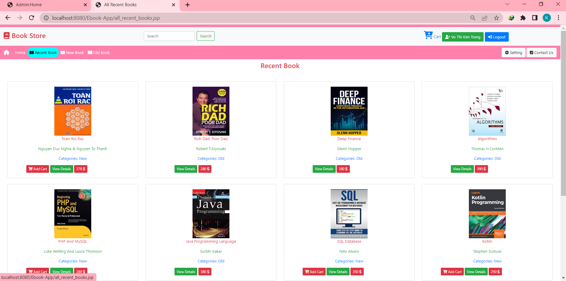 GitHub - VoThiKimTrang06101997/BookStore_Servlet