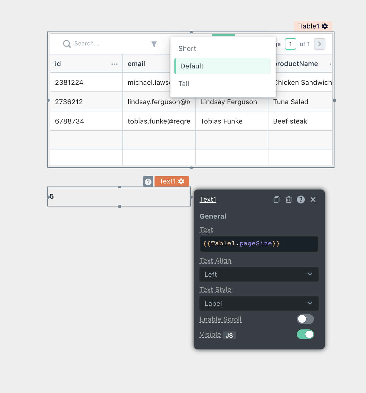 [Bug] When the row height of the table is changed, the pageSize for the