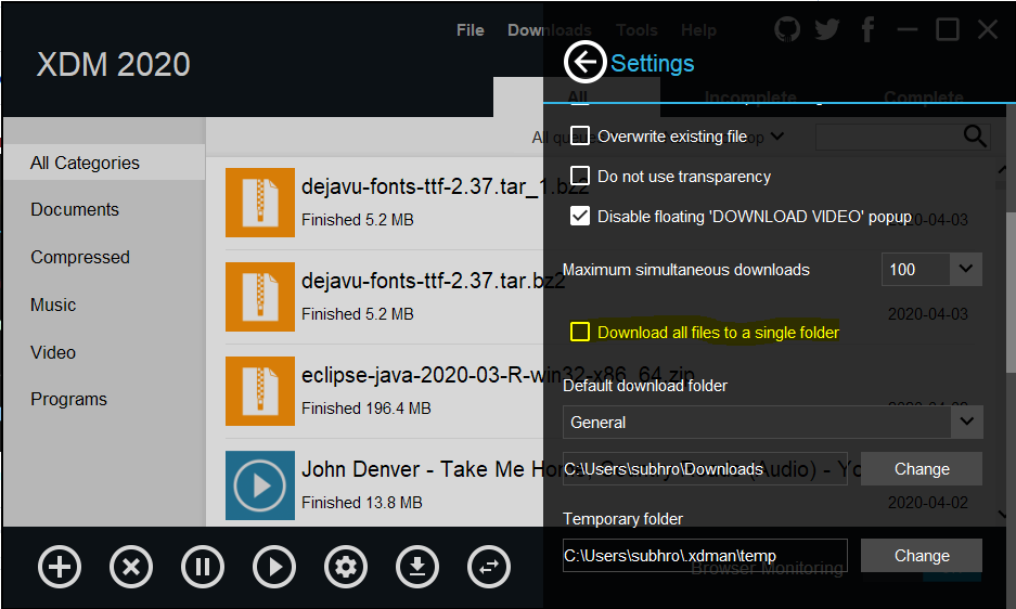 bug "remember last download" is missing in this menu for xdm · Issue ...