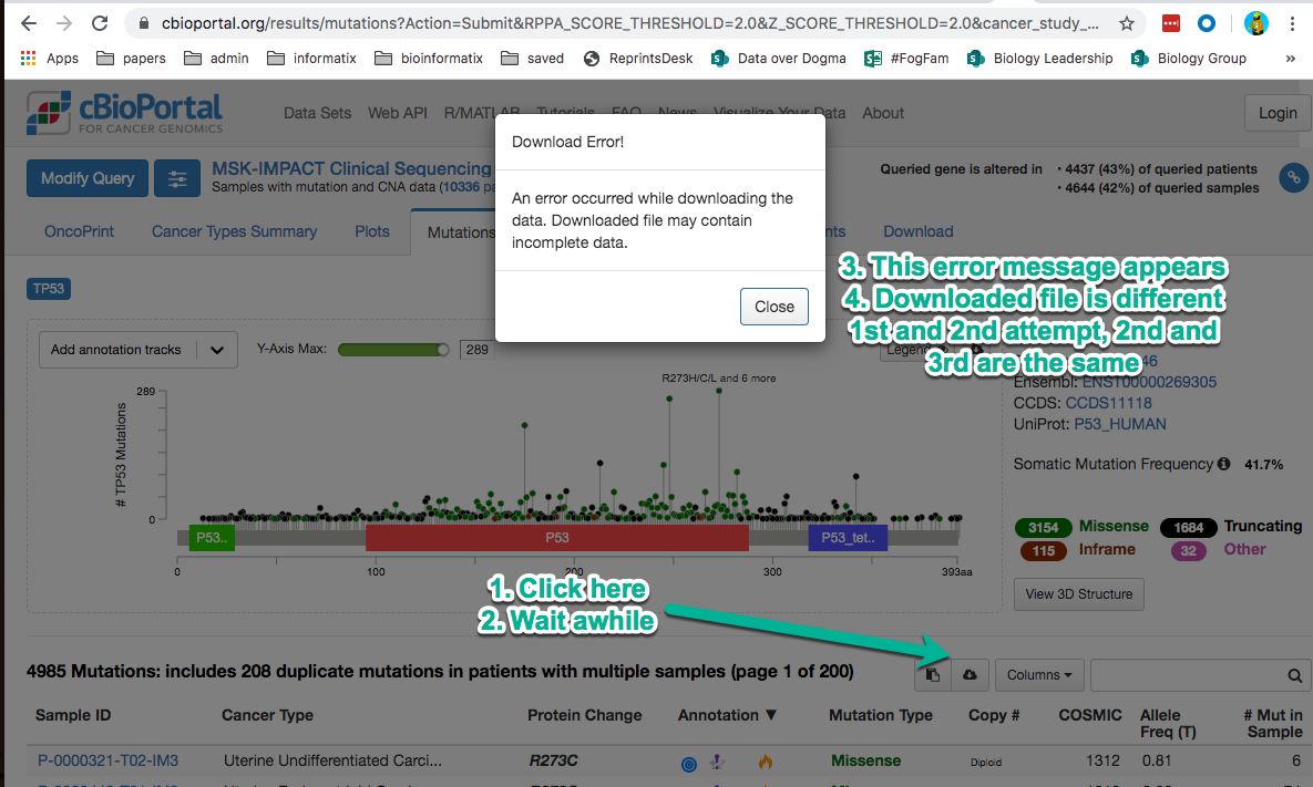 Error downloading data in Mutations tab · Issue #7203 · cBioPortal ...