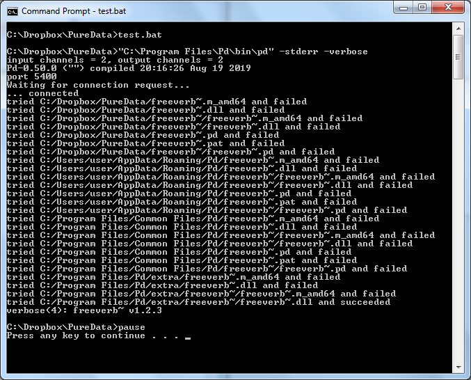 freeverb external for Pure Data (64-bit) under Windows causes Pure Data ...