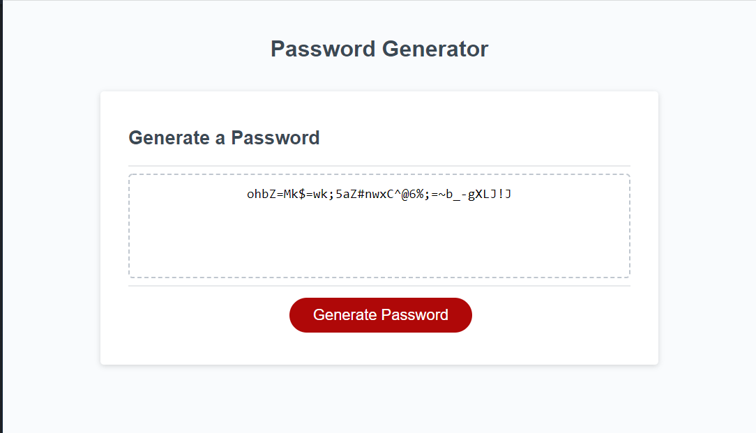 GitHub - harwcam/password-generator