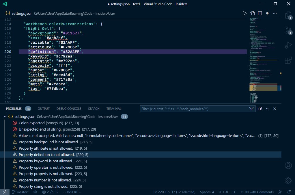 [Help] Mapping custom color definition into vscode color definition ...