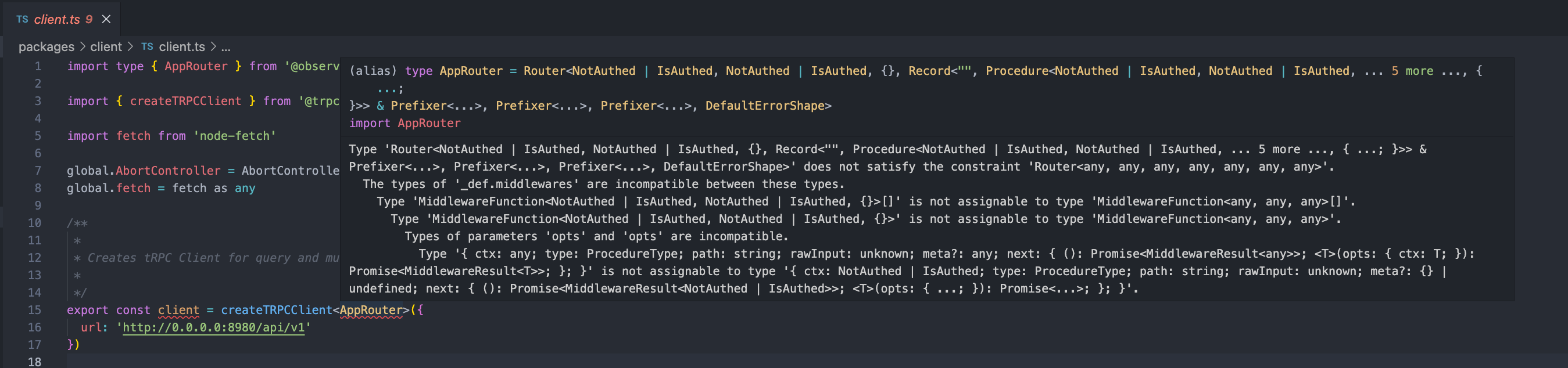 Bug: Type does not satisfy the constraint 'Router '. · Issue #1941 ...