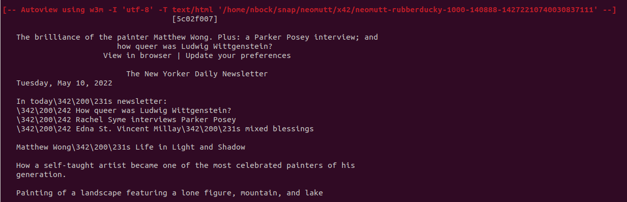 Colors not shown when using `w3m` · Issue #3402 · neomutt/neomutt · GitHub