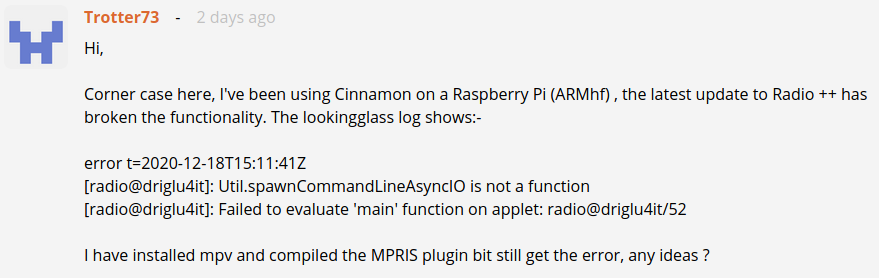 radio@driglu4it: Compatibility to older Cinnamon versions · Issue #3374 ...