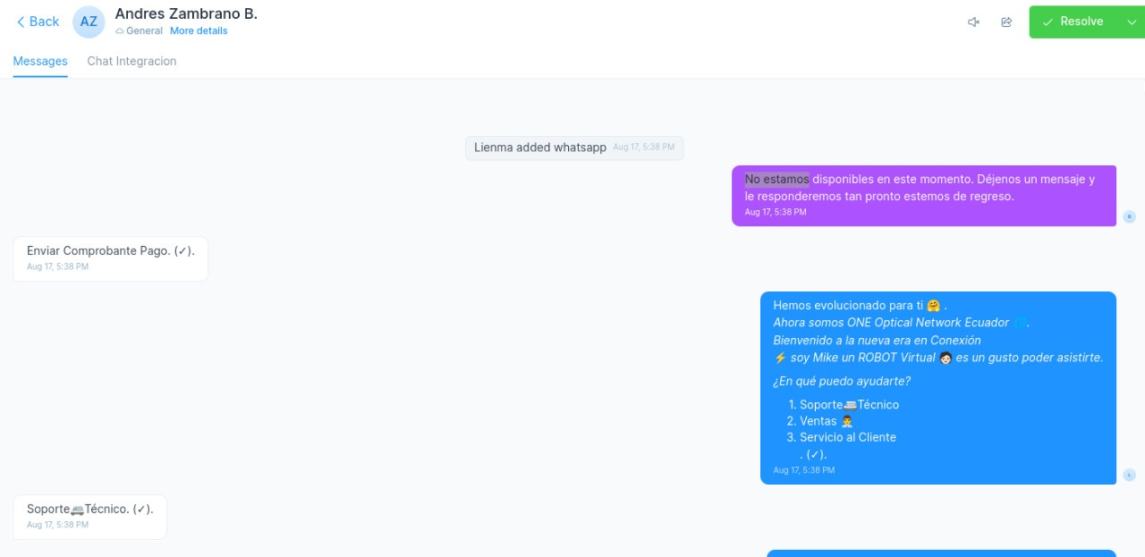 [CW-41] Message events are not received: CSAT, Greeting Messages and ...
