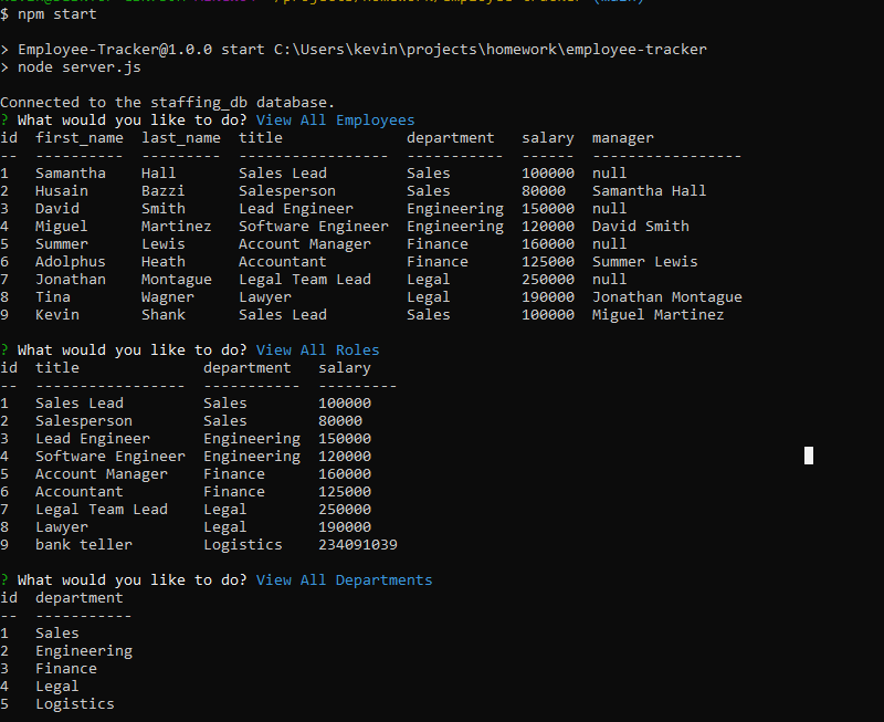 GitHub - Bluekev22/Employee-Tracker