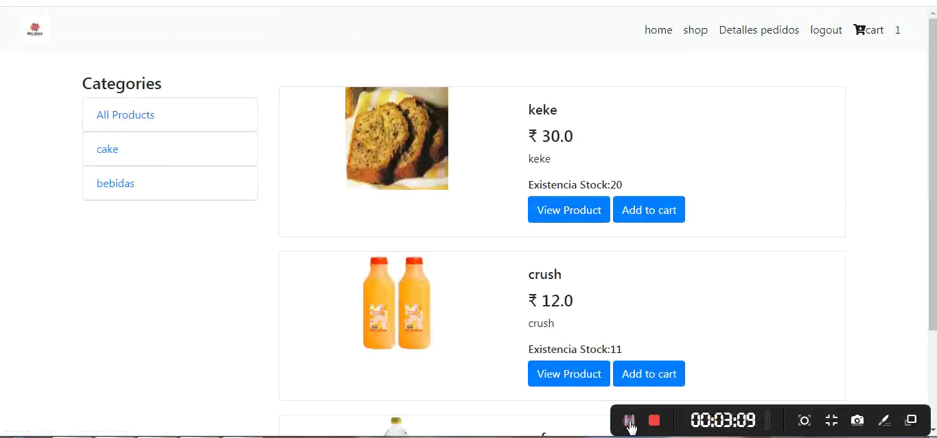 GitHub Shopping Cart. Construida con