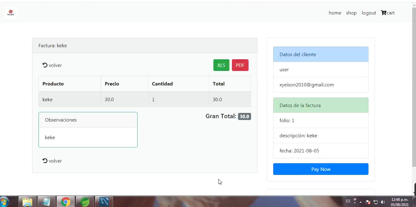 GitHub Shopping Cart. Construida con