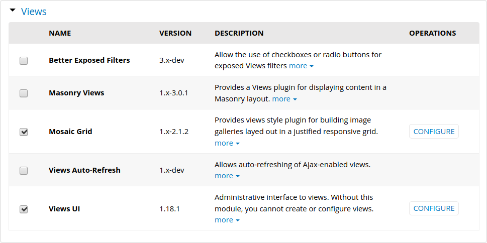 [UX] Make sure that versions shown in the Modules page are as ...