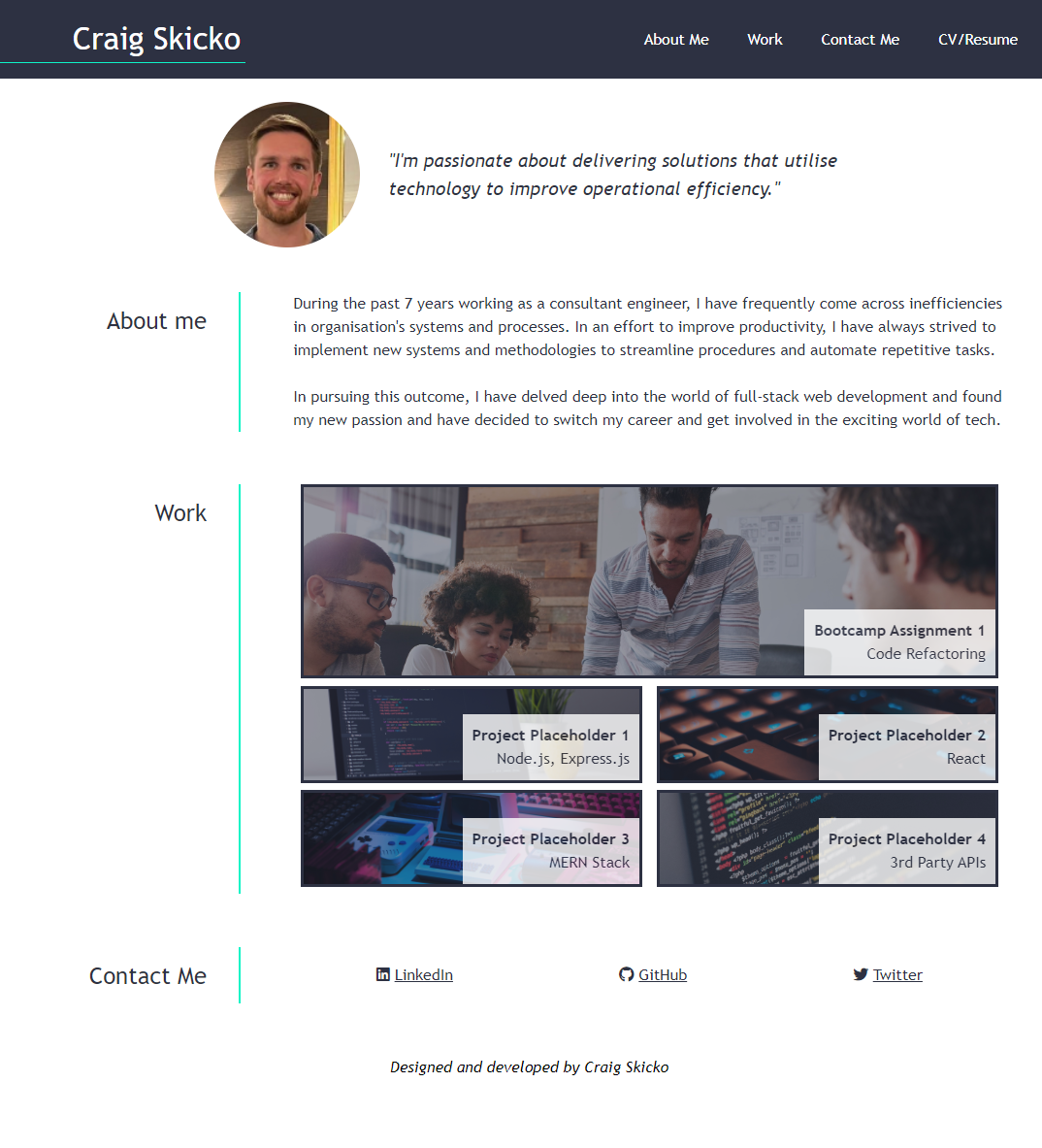 GitHub - CSkicko/My-Portfolio: Bootcamp assignment for week 2