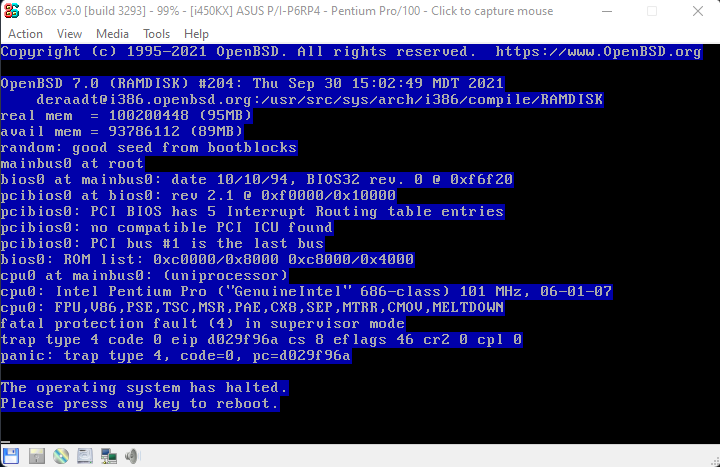 OpenBSD crashes on all CPUs (Pentium CPU's and 486's) · Issue #1853 ...