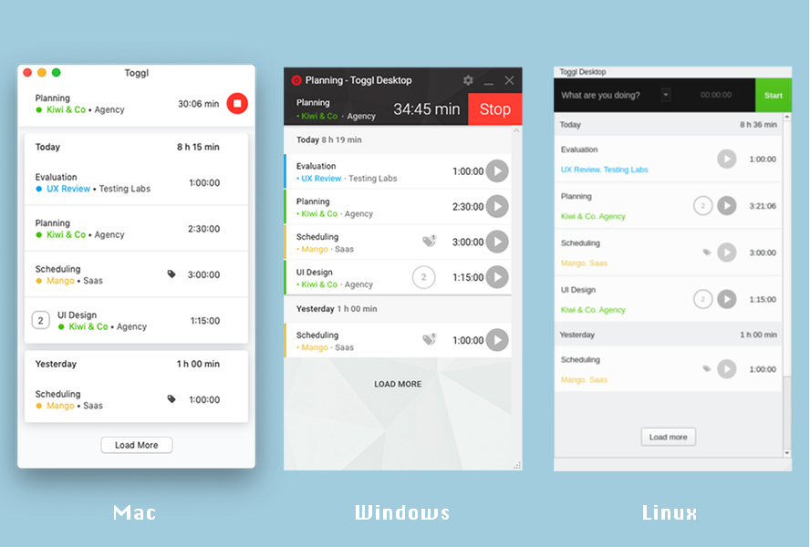 Toggl Desktop apps