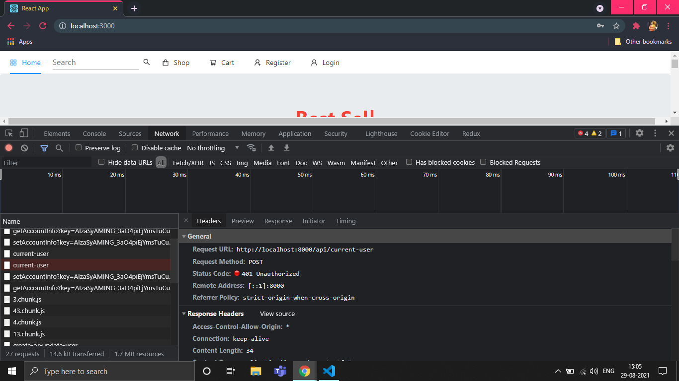 failed to load resource the server responded with a status of 400 () in ...