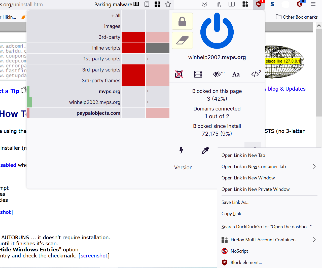 Extreme popup blocking - uBo dashboard is blocked when popups are ...
