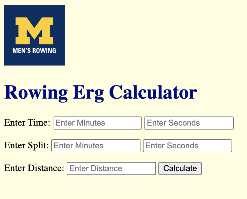 Github blahdude erg calculator rowing erg calculator